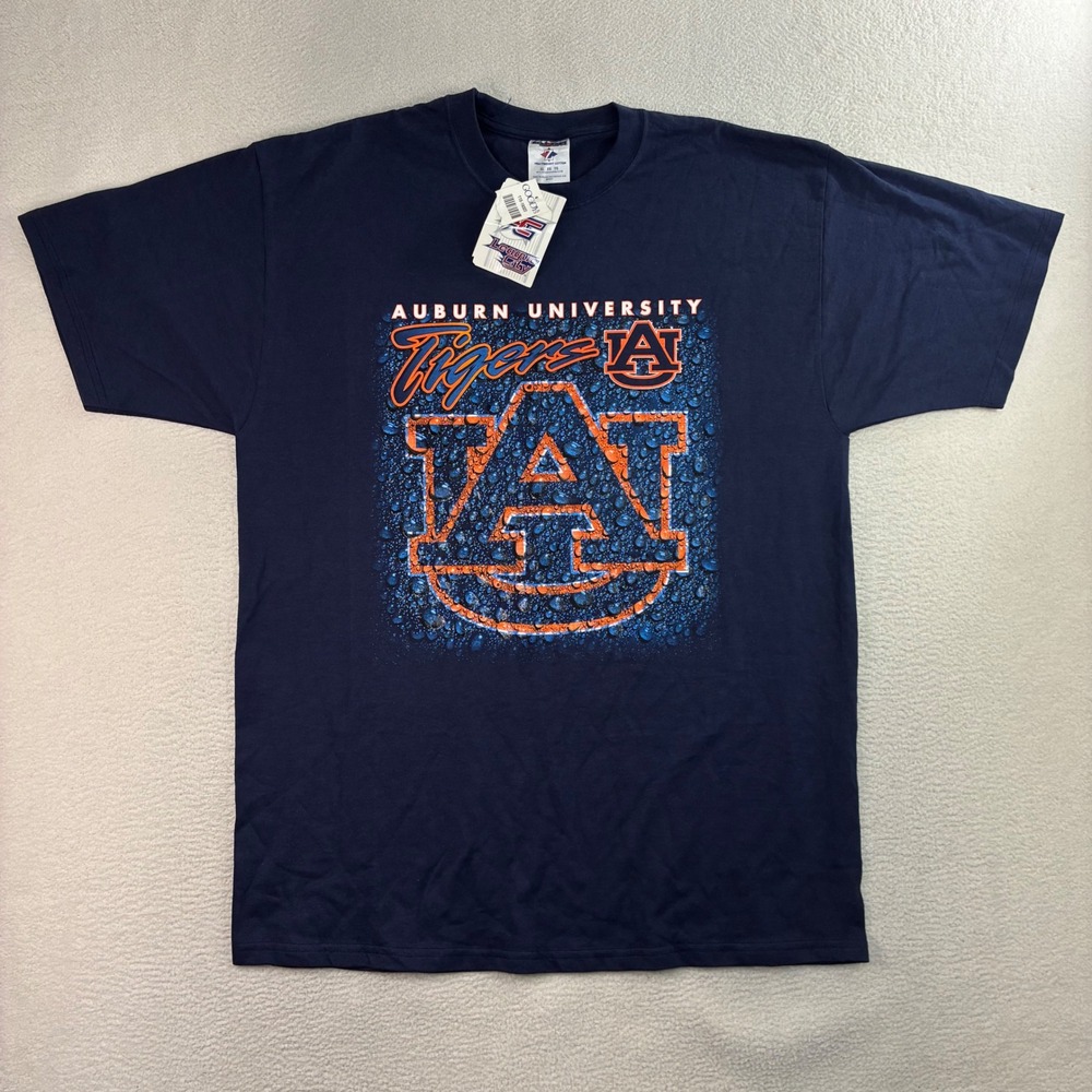 Y2K Auburn University T Shirt Men XL Blue Tigers Graphic Jerzees Collegiate NWT‎